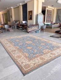 Bleu Afghanistan Tapis Kazak  413 x 305 cm