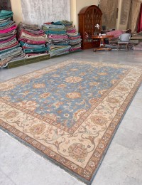 Bleu Afghanistan Tapis Kazak  413 x 305 cm