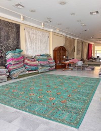 Grön Afghanistan Ziegler matta  495 x 403 cm