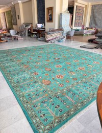 Grön Afghanistan Ziegler matta  495 x 403 cm