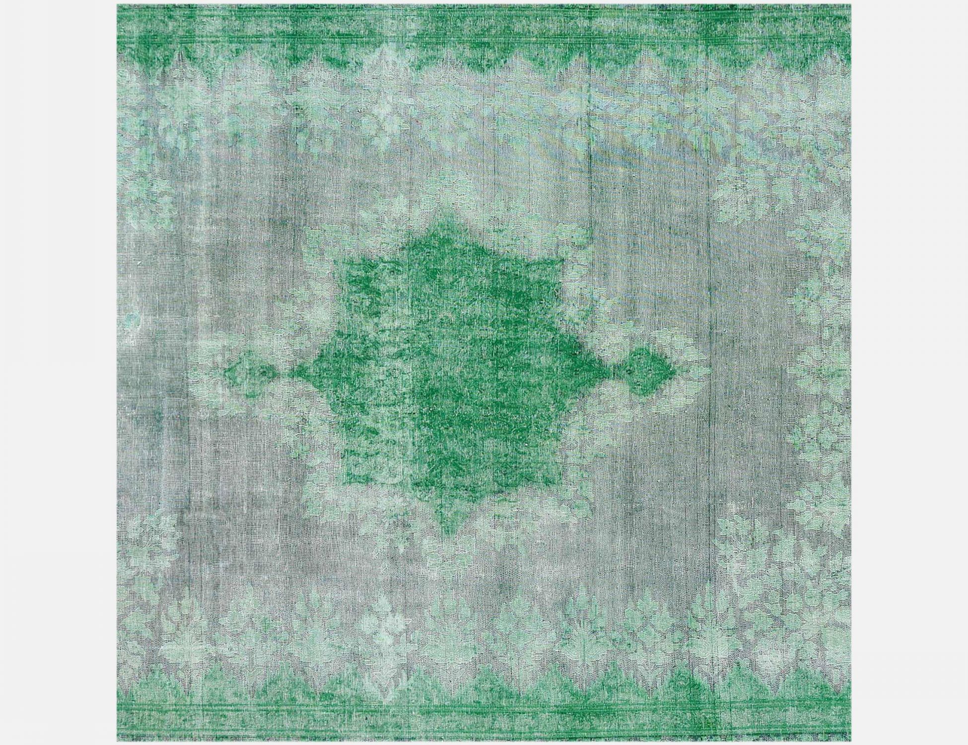 Persisk vintage matta  grön <br/>228 x 228 cm