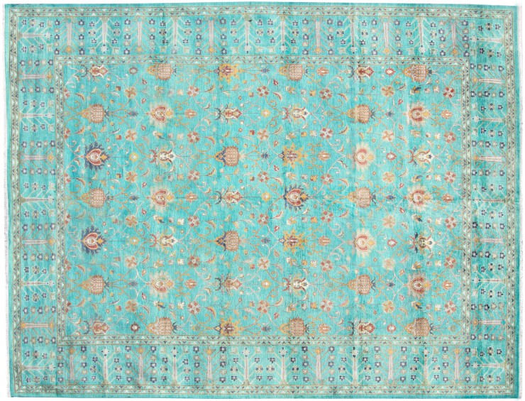 Grön Afghanistan Ziegler matta  495 x 403 cm