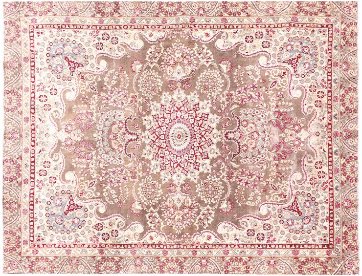 Beige Persien Persisk Vintagetæppe 353 x 247 cm