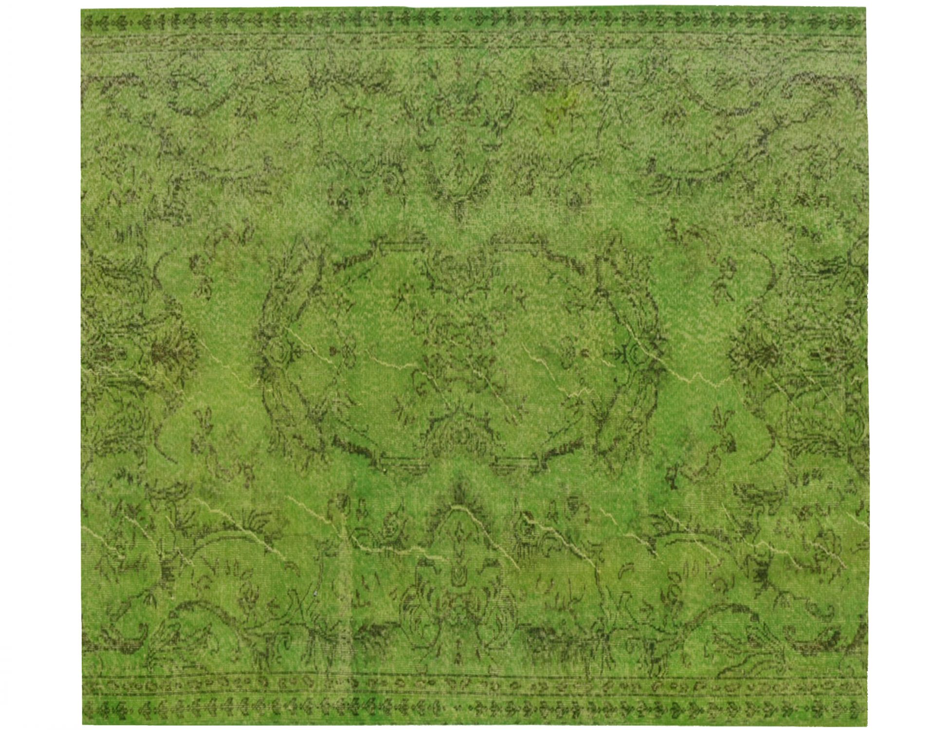 Vintage Teppich  grün <br/>161 x 161 cm