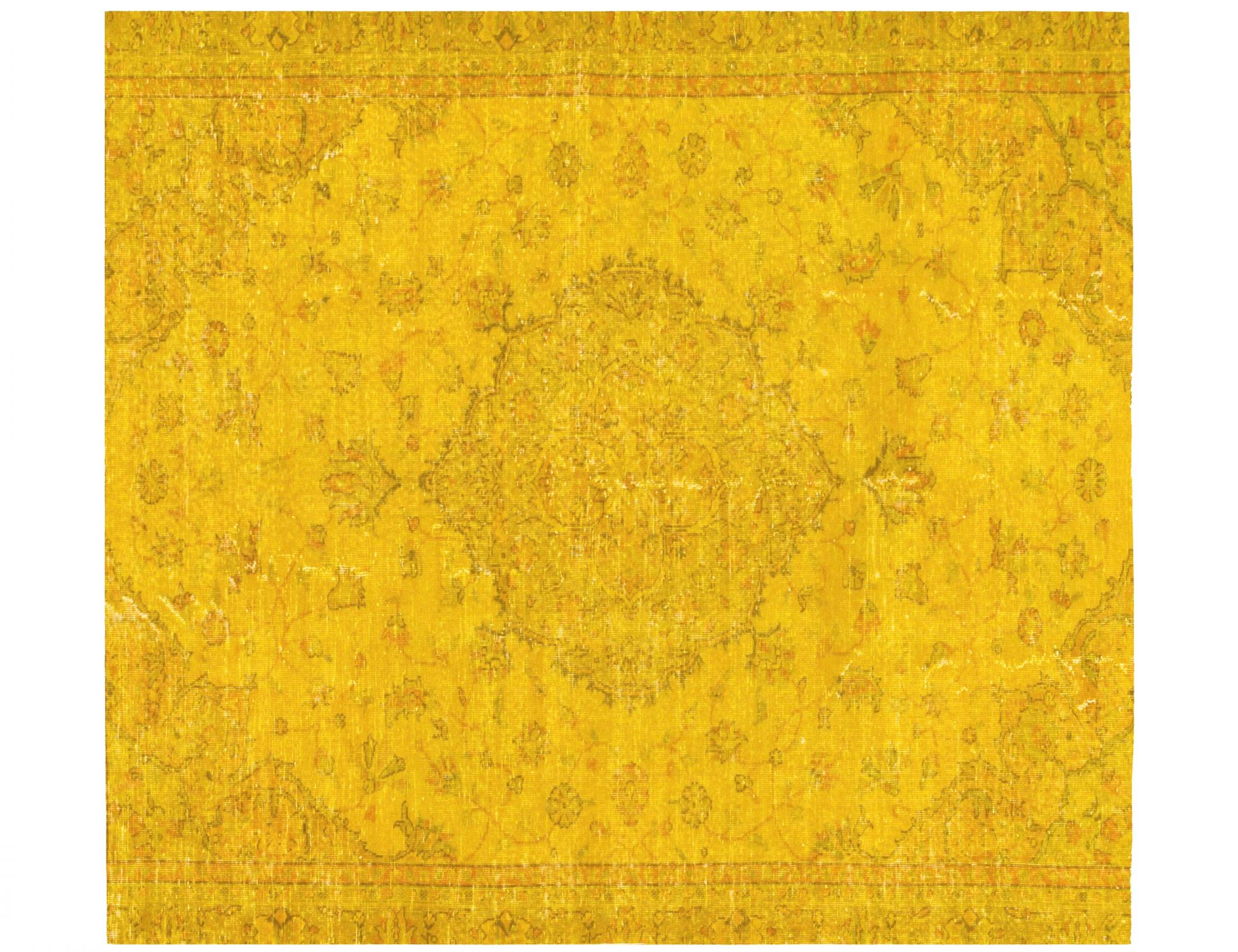 Tappeto Vintage  giallo <br/>176 x 176 cm