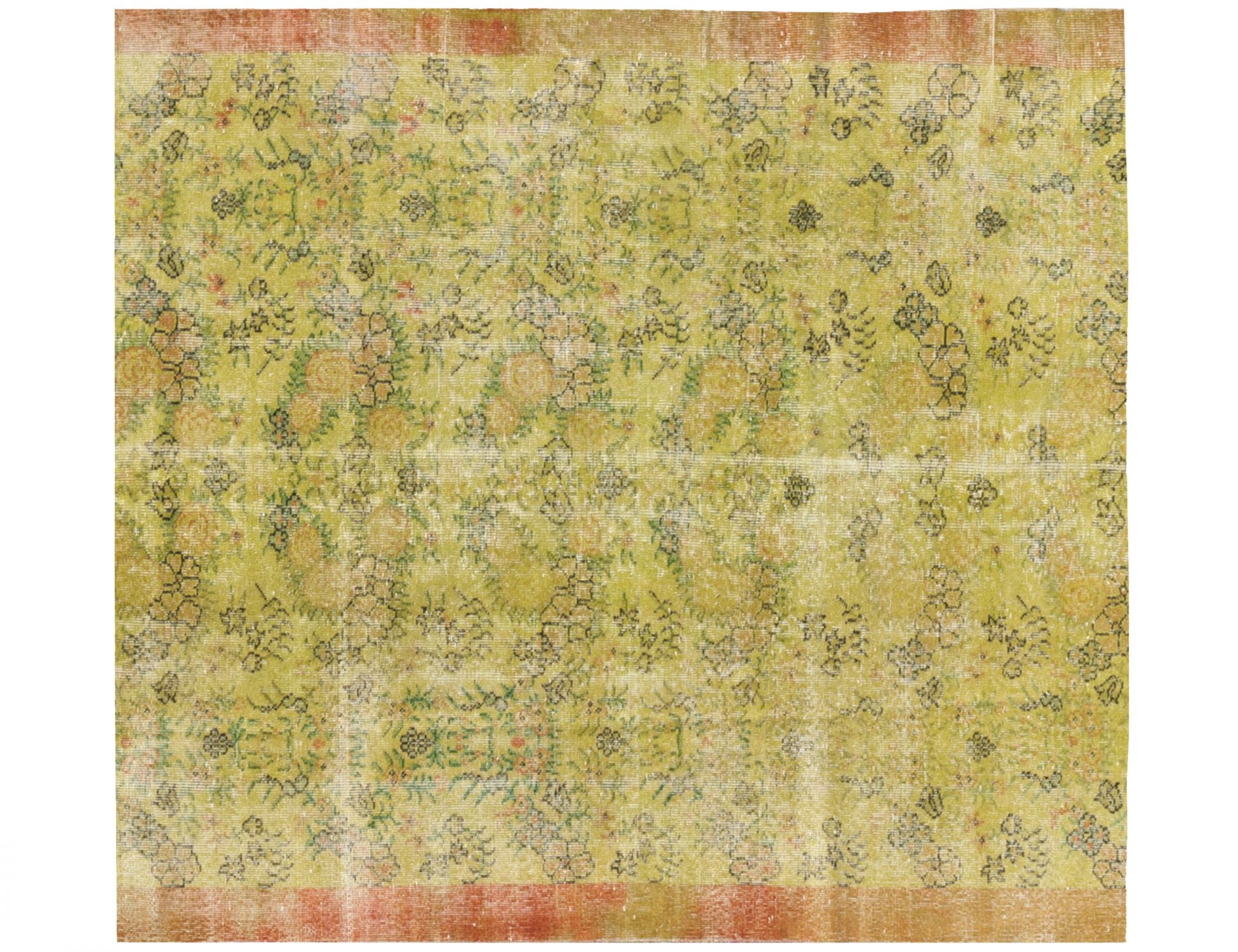 Quadrat Vintage Teppich  grün <br/>162 x 162 cm