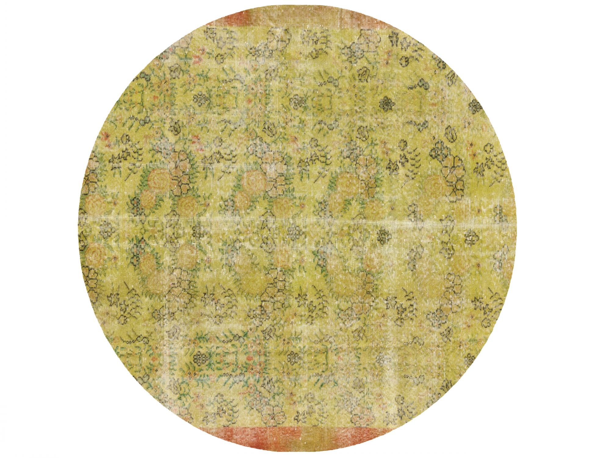 Rund Vintage Teppich  grün <br/>162 x 162 cm
