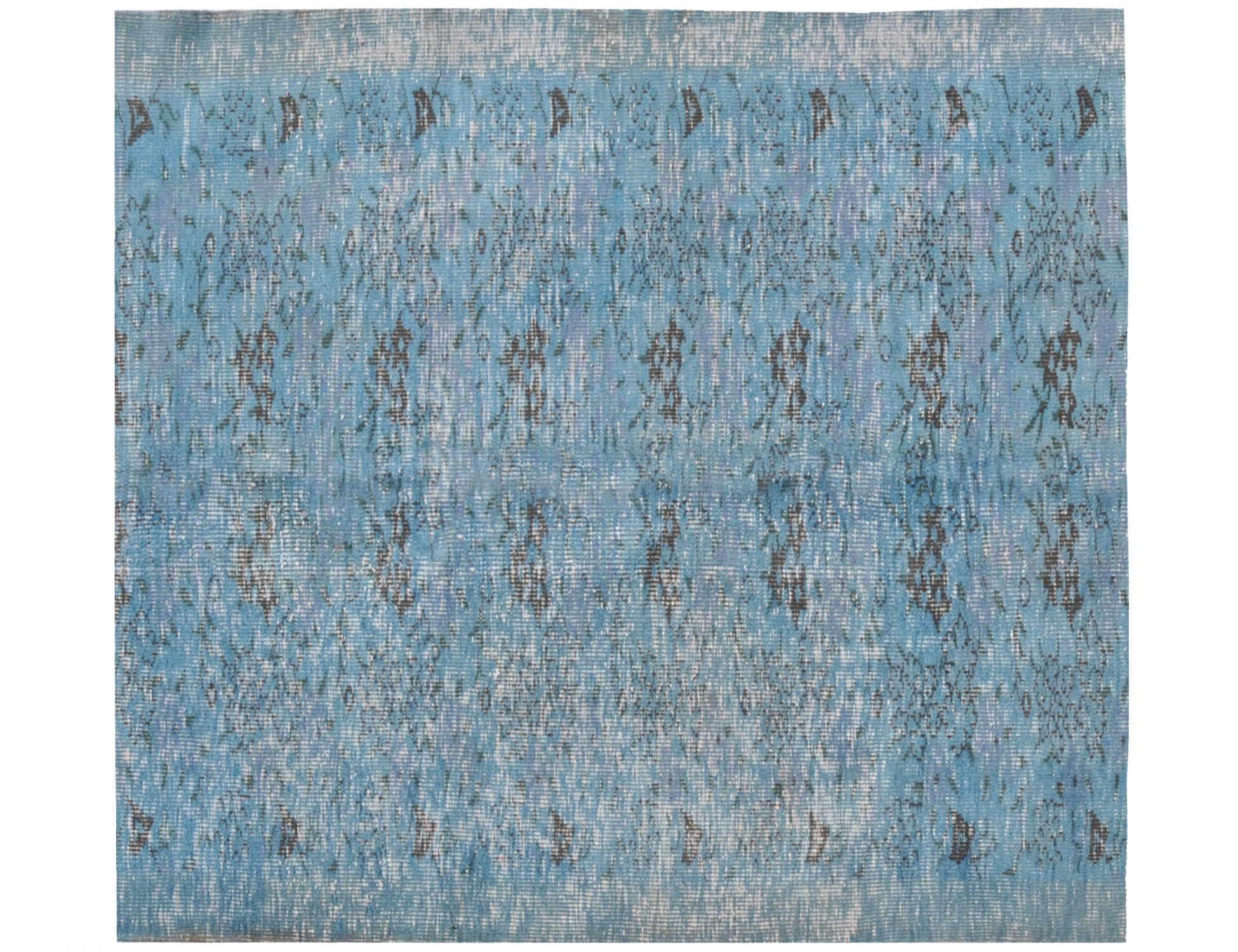 Quadrat Vintage Teppich  blau <br/>161 x 161 cm
