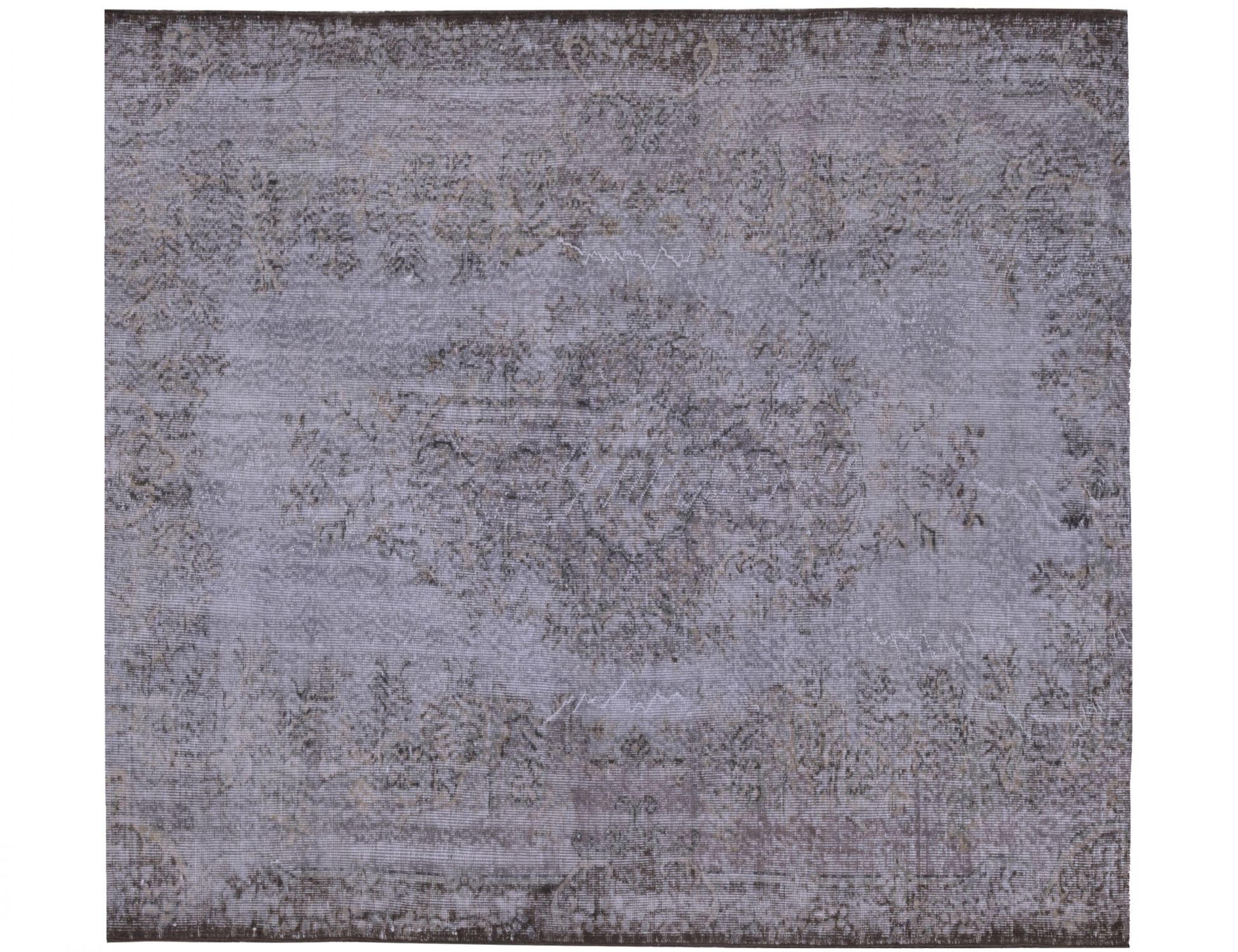 Quadrat vintage teppich türkis   grau <br/>177 x 177 cm