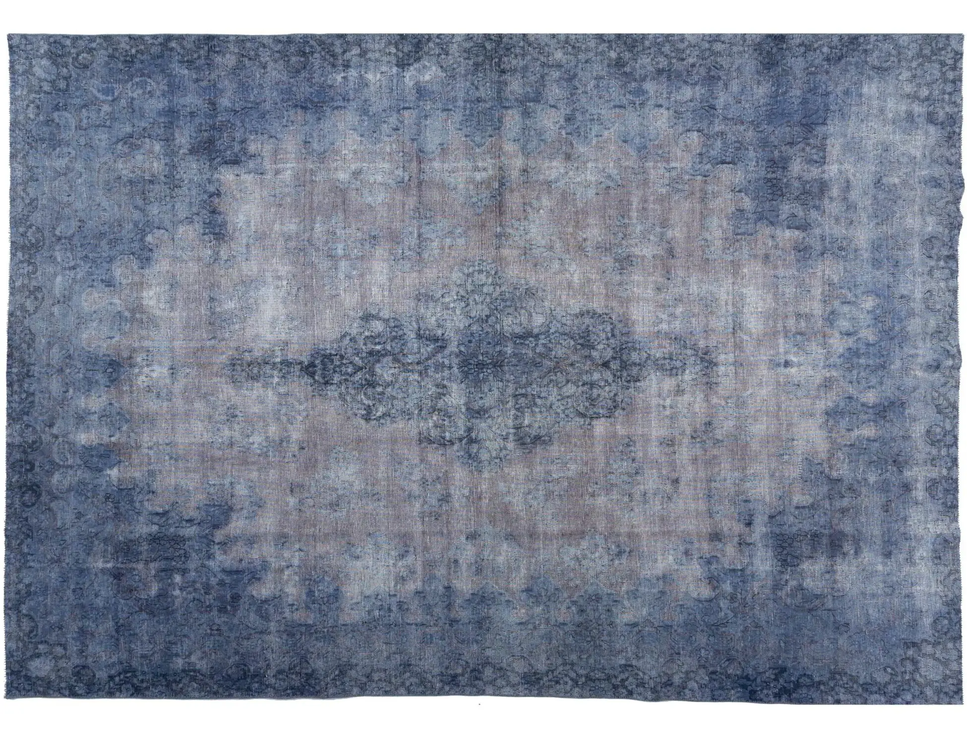 Blå Persien Vintage Matta 350 x 250 cm - Unik handgjord matta