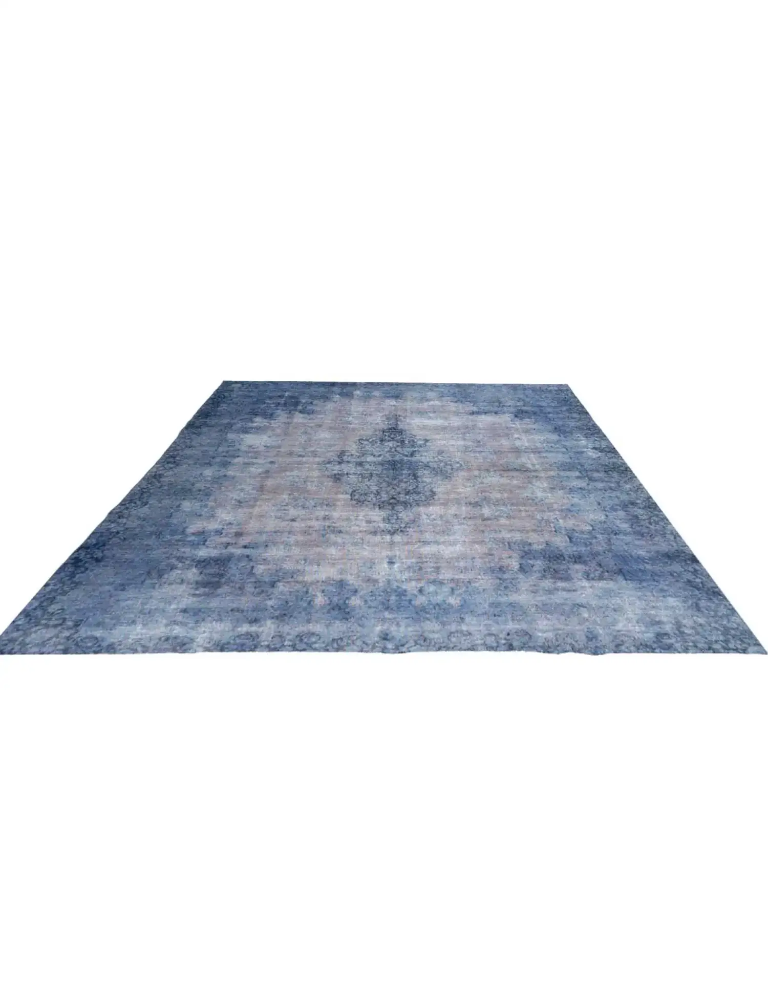 Blu Persiano Tappeto Vintage 350 x 250 cm - Tappeto unico fatto a mano