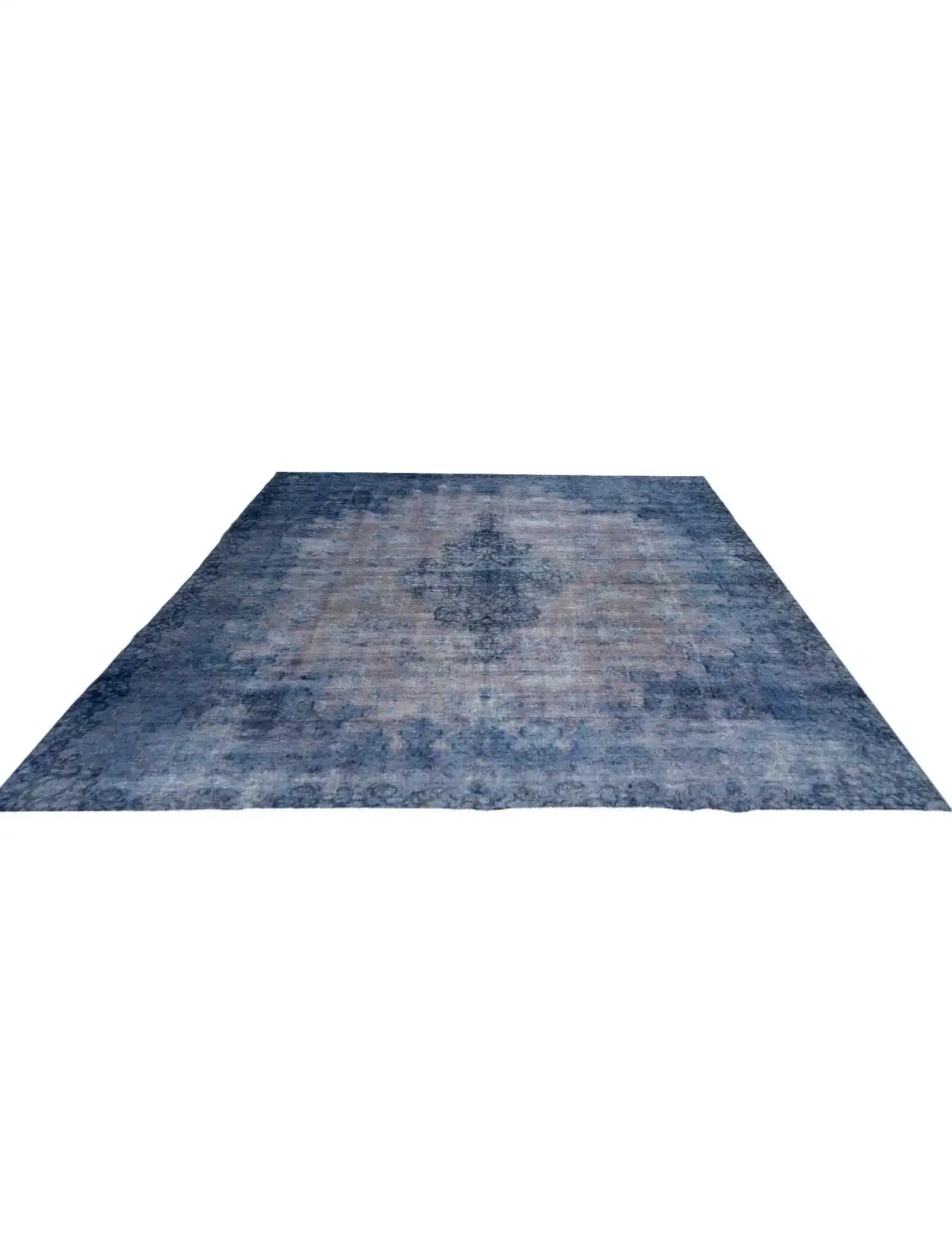 Blu Persiano Tappeto Vintage 350 x 250 cm - Tappeto unico fatto a mano