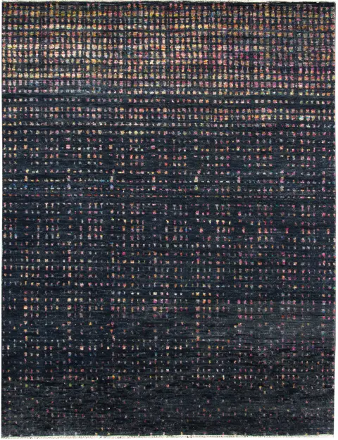 Schwarz Indien Taj Wolle & Seide  242 x 172 cm