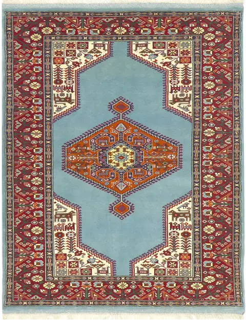 Blå Persien Persisk matta  198 x 132 cm