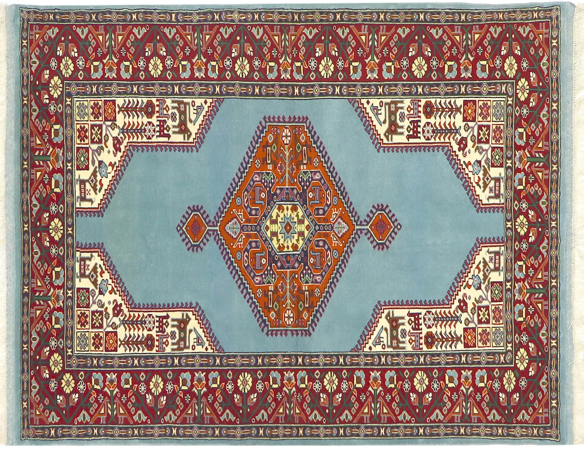 Blå Persien Persisk matta  198 x 132 cm - Unik handgjord matta