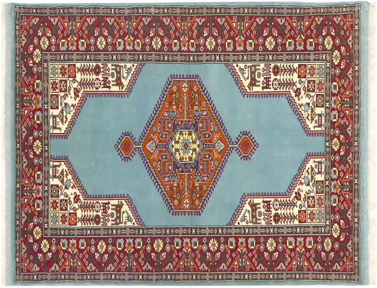 Blå Persien Persisk matta  198 x 132 cm