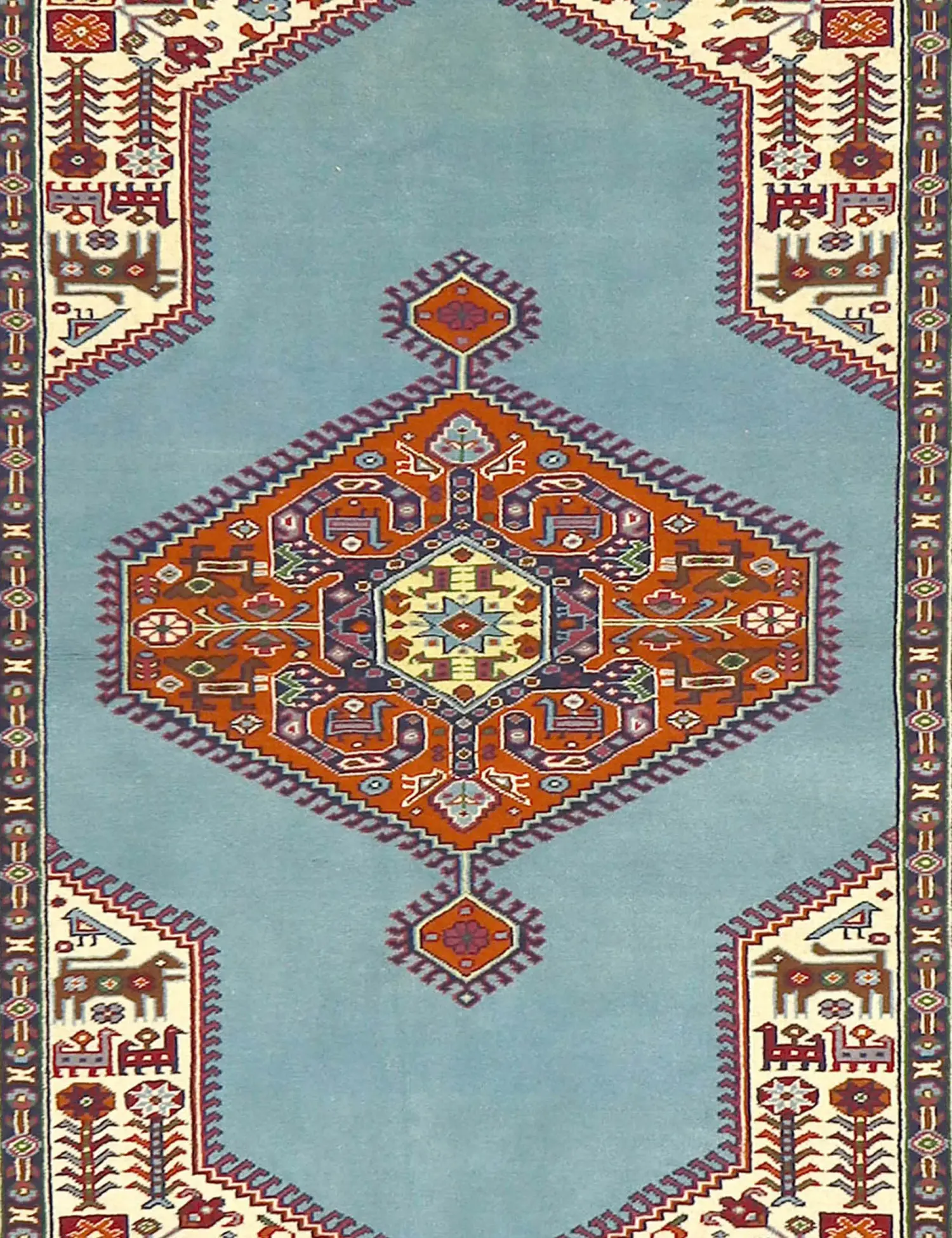 Blå Persien Persisk matta  198 x 132 cm - Unik handgjord matta