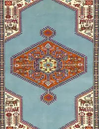 Blå Persien Persisk matta  198 x 132 cm