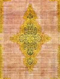 Gelb Persien Persischer Vintage Teppich  370 x 265 cm