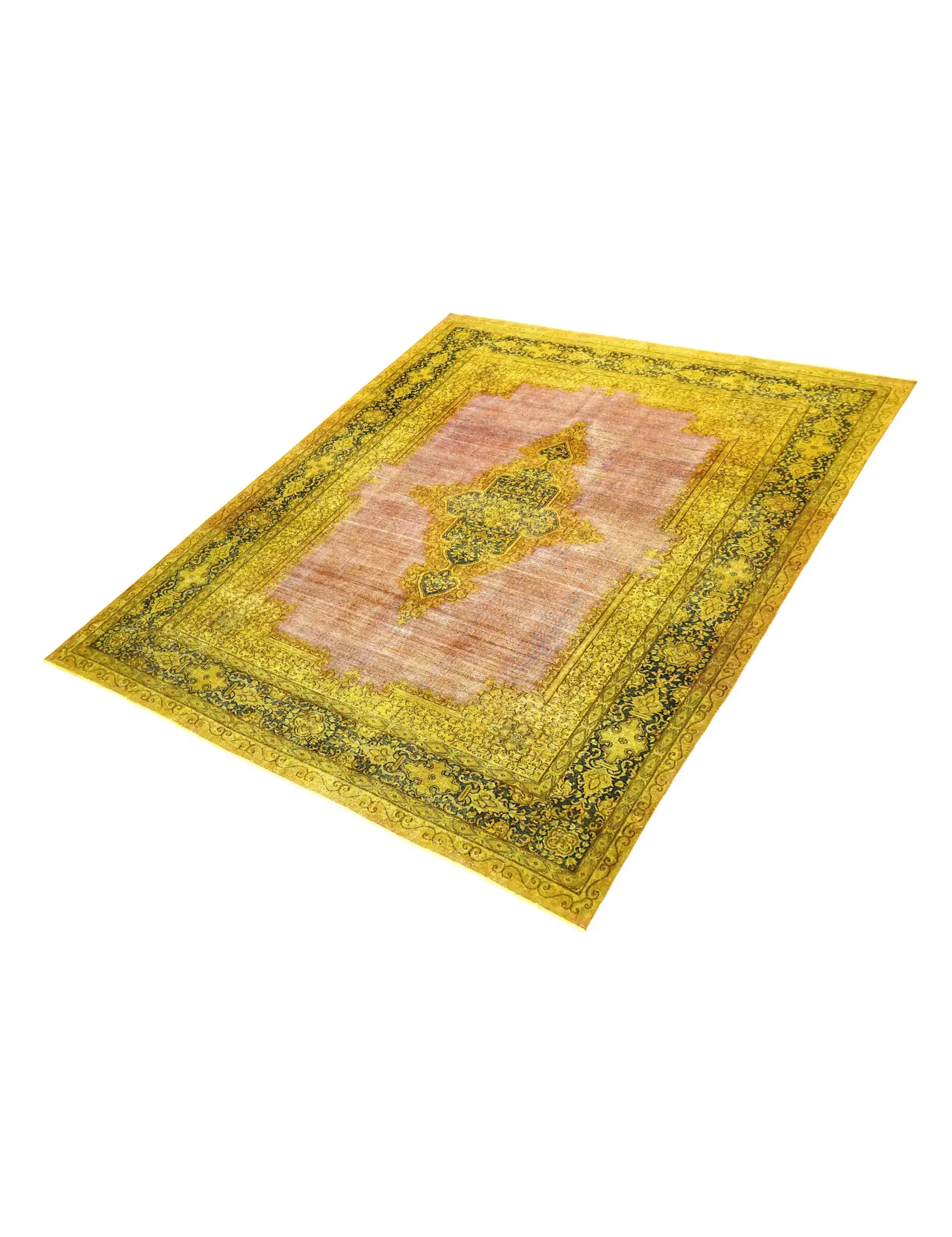 Jaune Persan Tapis Persan vintage  370 x 265 cm - Tapis fait main unique
