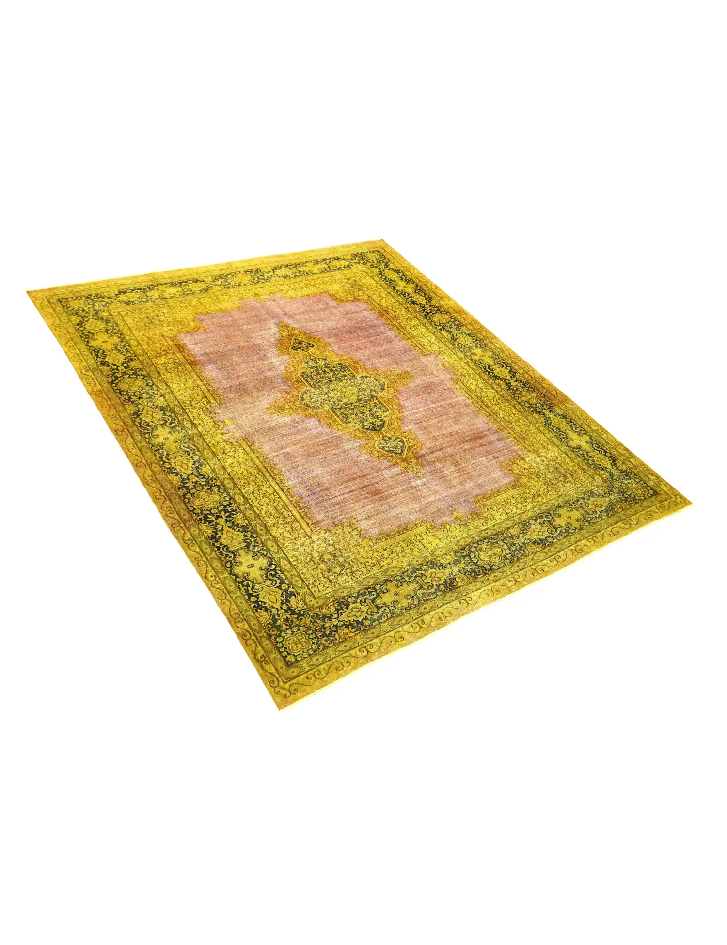 Jaune Persan Tapis Persan vintage  370 x 265 cm - Tapis fait main unique