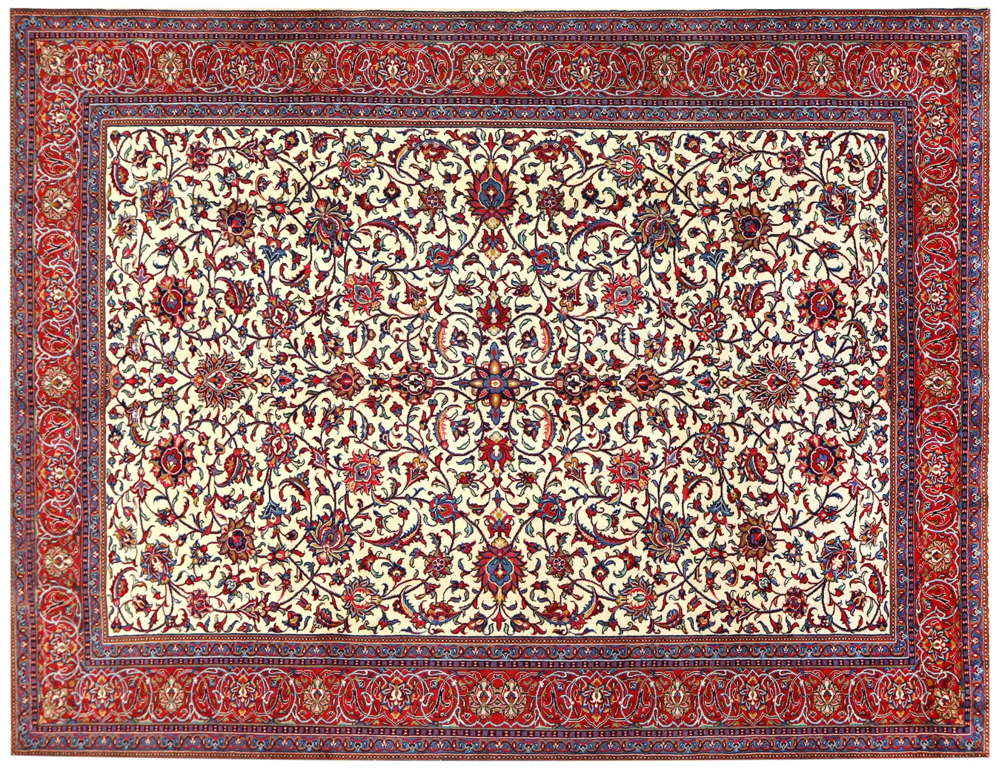 Beige  Persia Sarouk Patina  338 x 243 cm - Unique Handmade Carpet