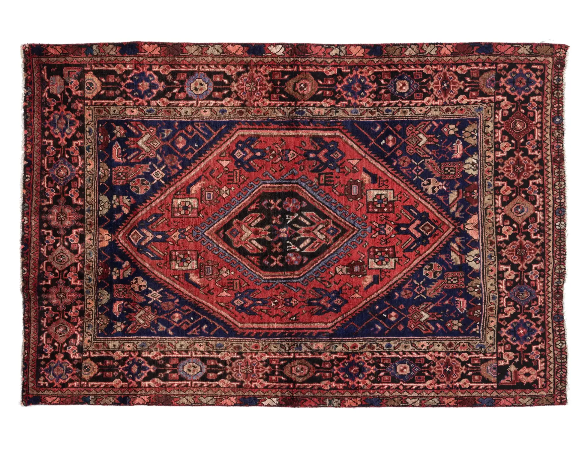 Rood Perzië Tabriz  190 x 123 cm - Uniek handgemaakt tapijt