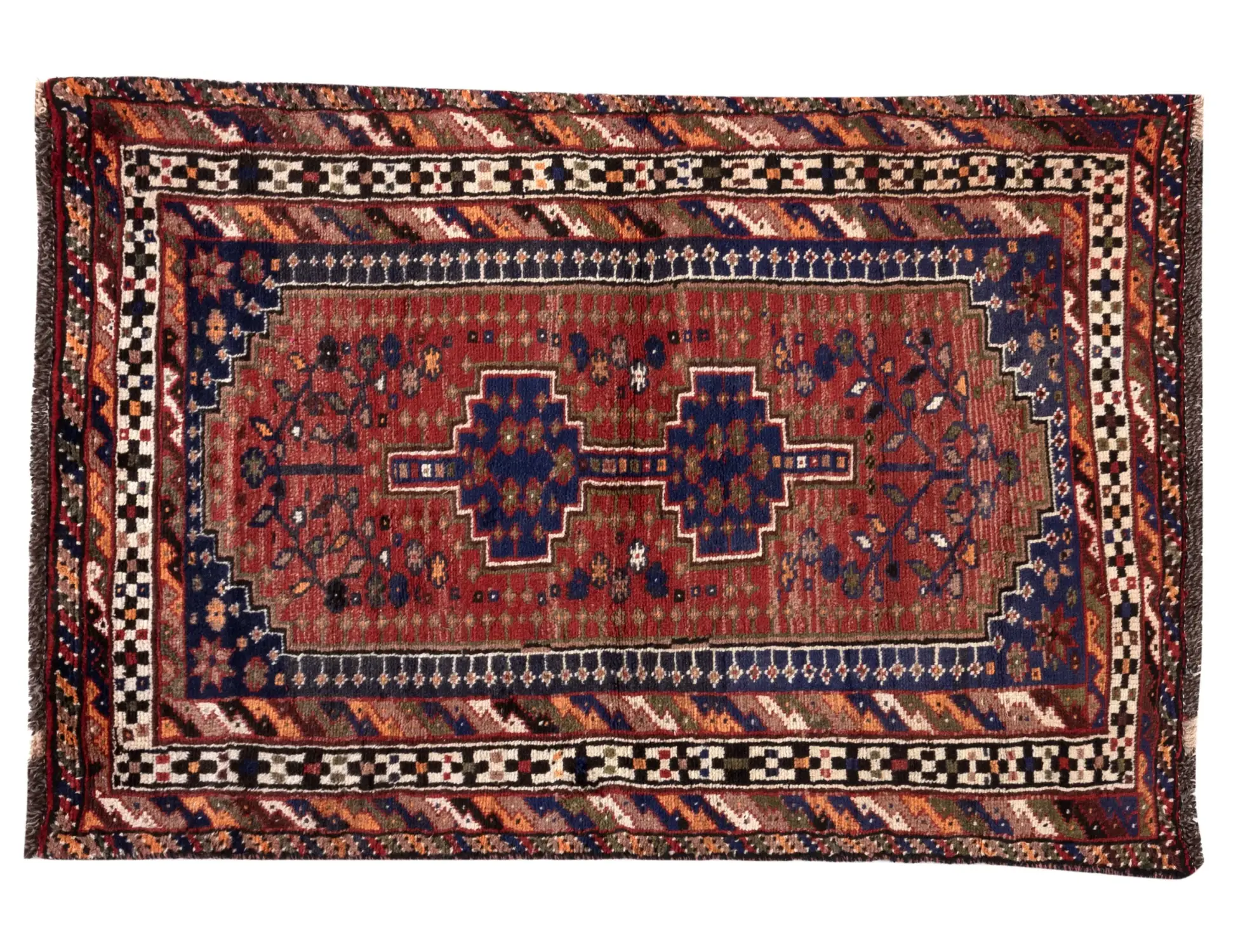 Rot Persien Shiraz  146 x 90 cm - Einzigartiger handgefertigter Teppich