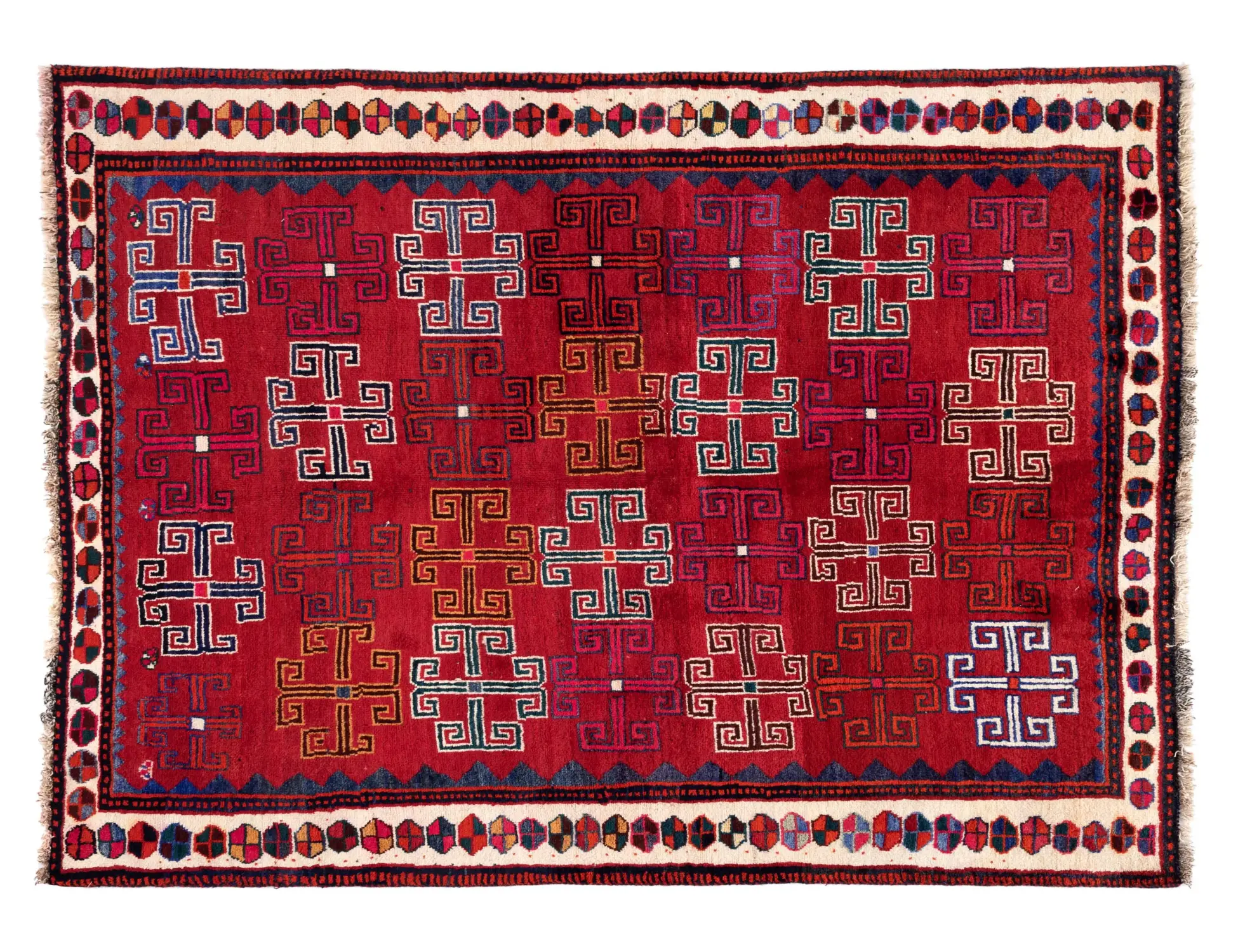 Röda Persien Shiraz  185 x 158 cm - Unik handgjord matta