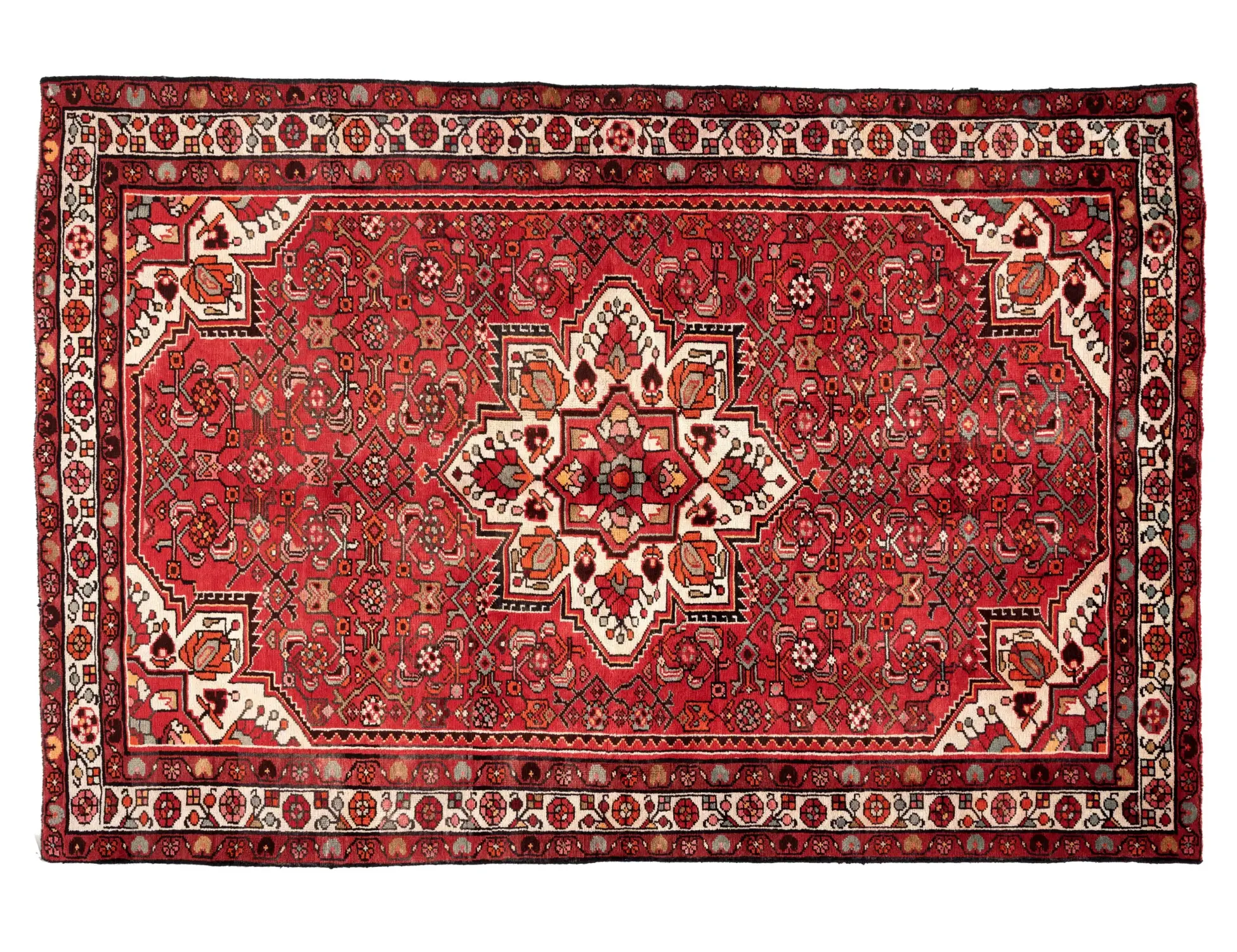 Rouge Persan Hamadan  227 x 155 cm - Tapis fait main unique