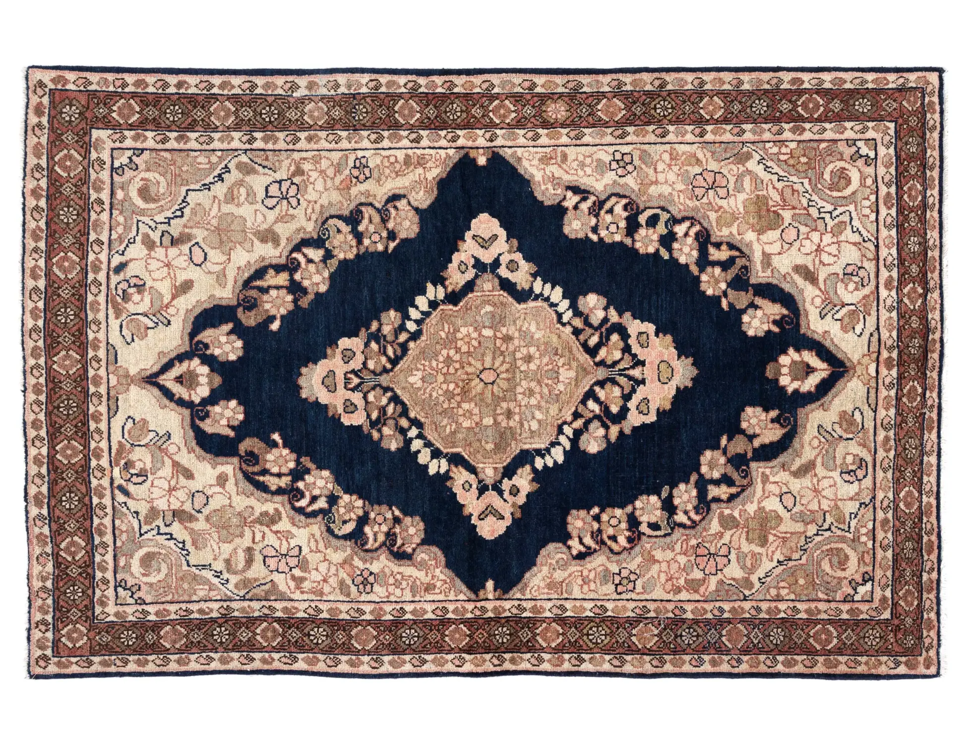 Blu Persiano Mahal  190 x 128 cm - Tappeto unico fatto a mano