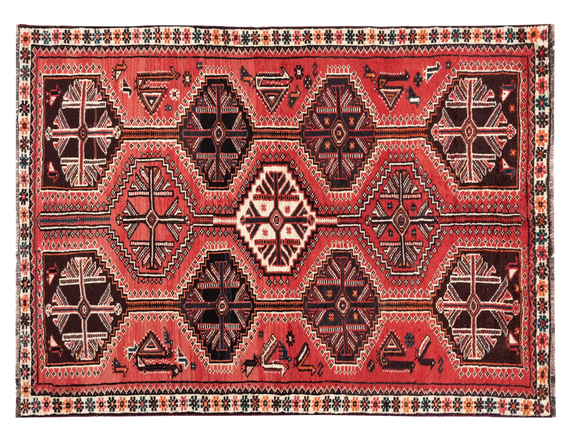 Rouge Persan Shiraz  230 x 150 cm - Tapis fait main unique