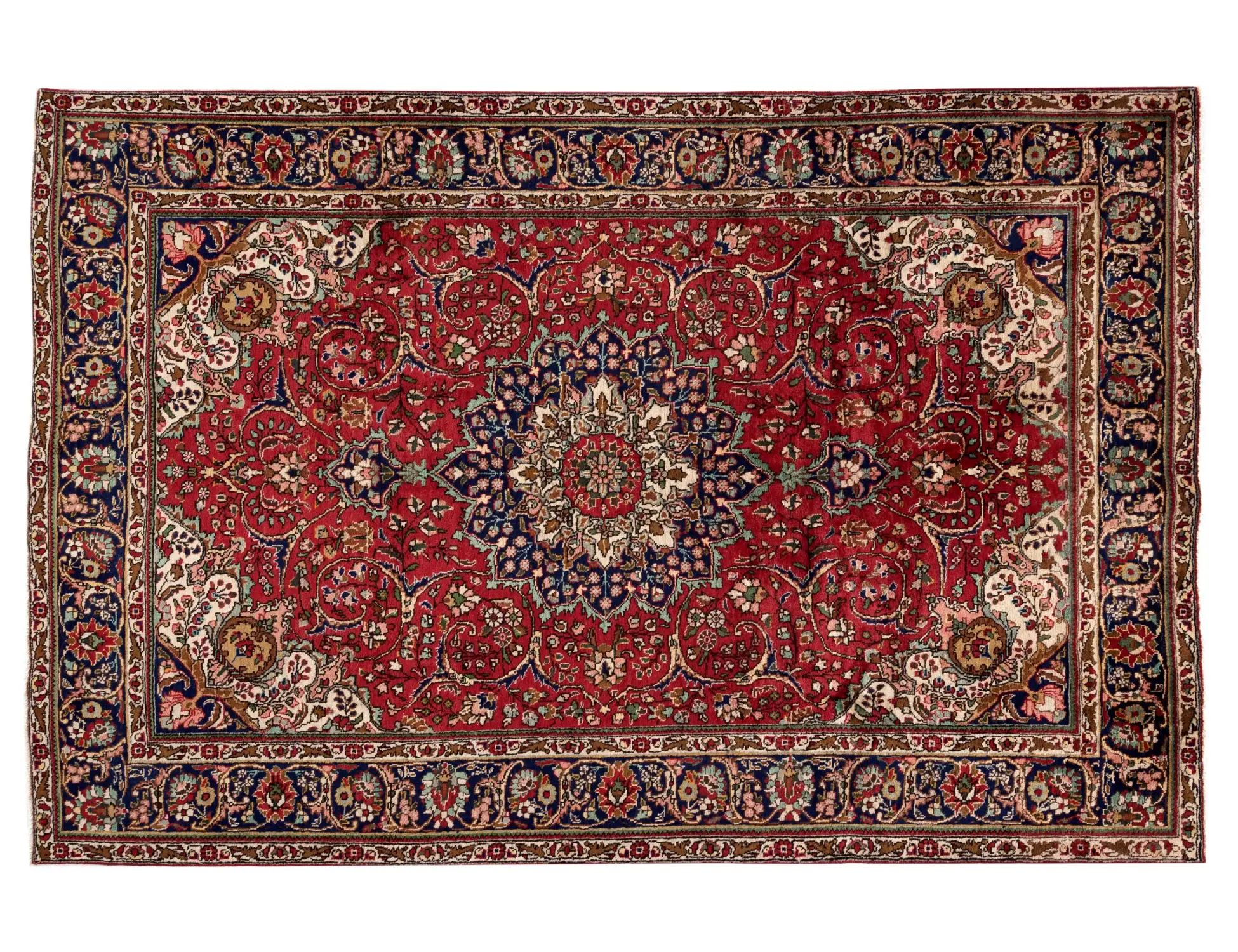 Röda Persien Tabriz  296 x 196 cm - Unik handgjord matta