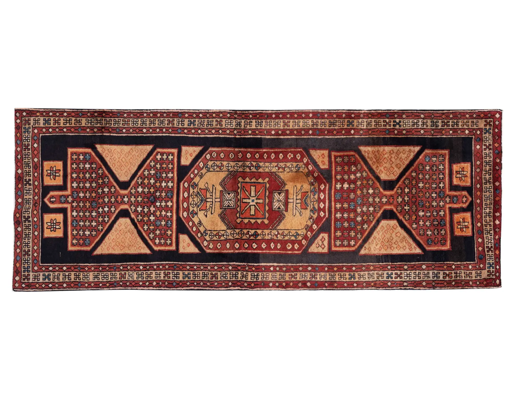 Rosso Persiano Ardebil  383 x 105 cm - Tappeto unico fatto a mano