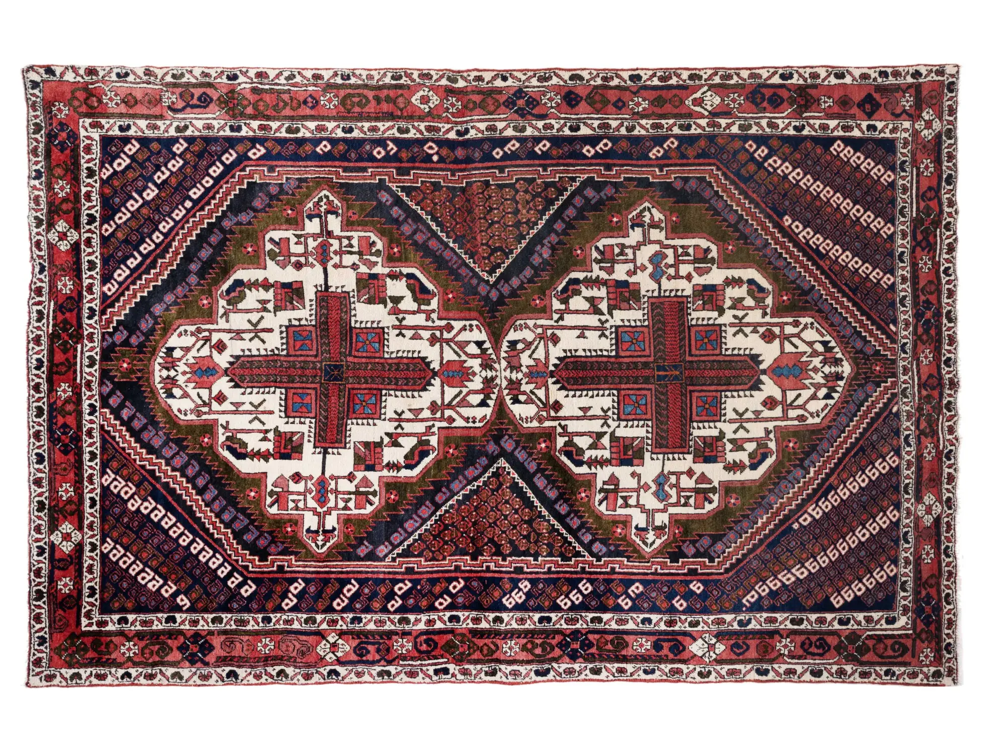 Röda Persien Shahrbabak  200 x 142 cm - Unik handgjord matta