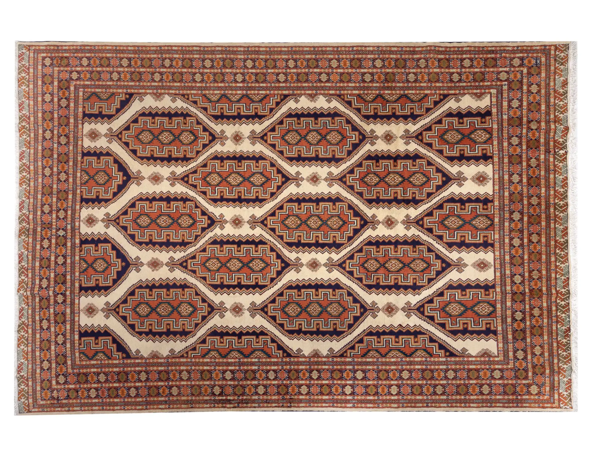 Beige Persien Turkman   372 x 315 cm - Einzigartiger handgefertigter Teppich