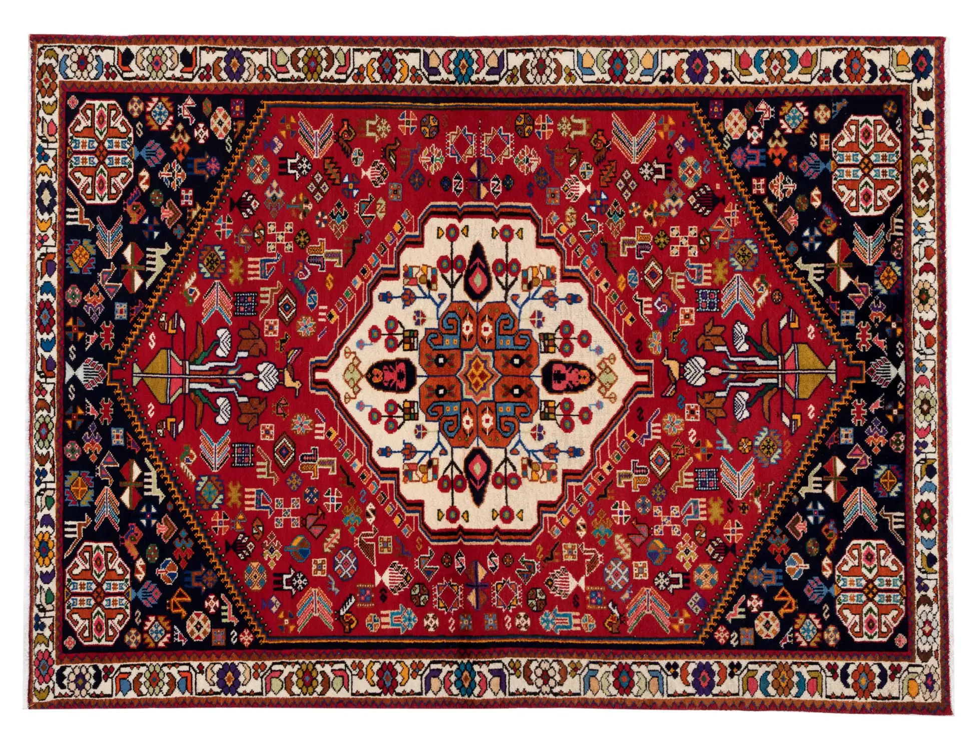 Röda Persien Shiraz  206 x 137 cm - Unik handgjord matta