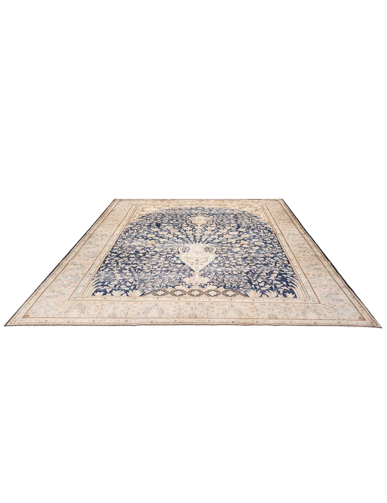 Blu Persiano Kerman  300 x 224 cm - Tappeto unico fatto a mano