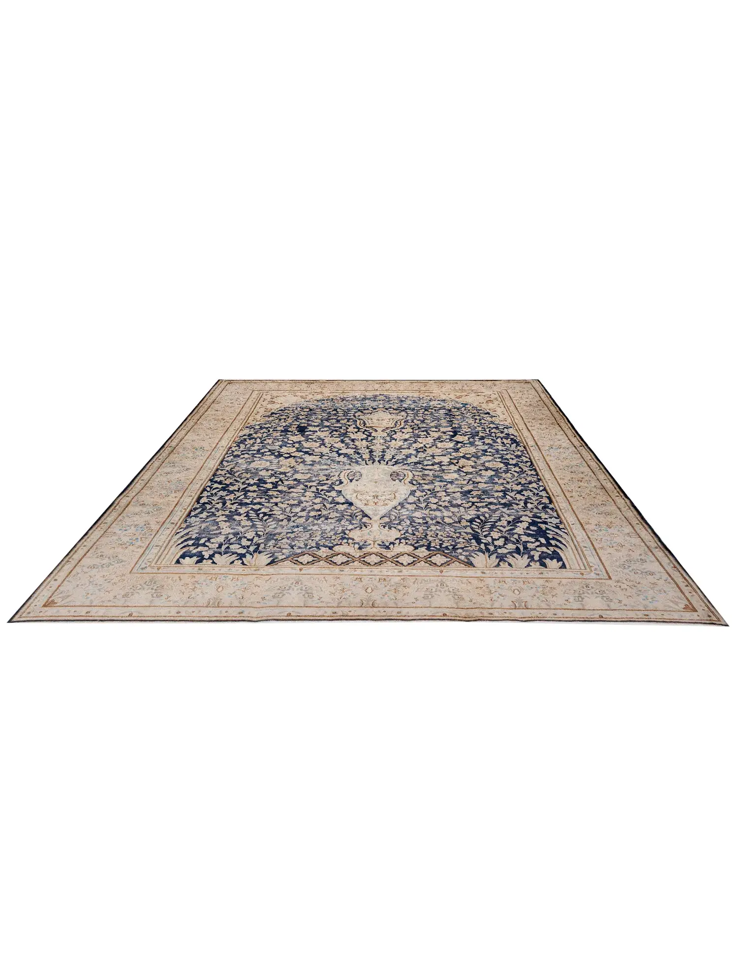 Blu Persiano Kerman  300 x 224 cm - Tappeto unico fatto a mano