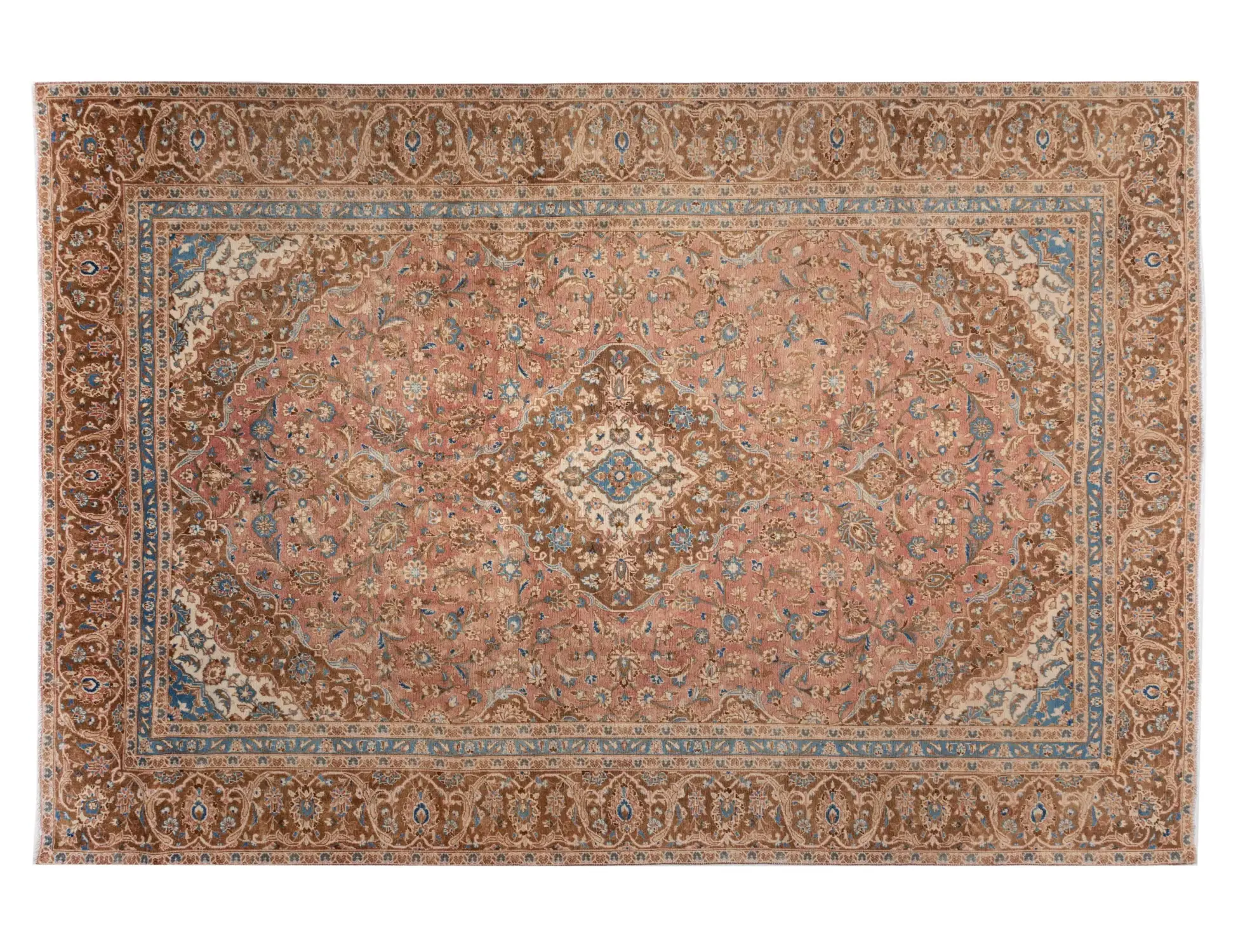 Bruin Perzië Perzisch Vintage Tapijt  347 x 270 cm - Uniek handgemaakt tapijt