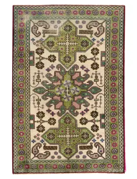 Grøn Persien Persisk Vintagetæppe 143 x 85 cm