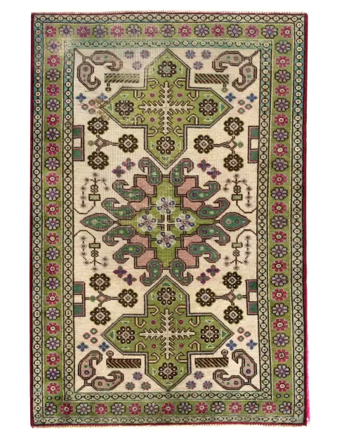 Grün Persien Persischer Vintage Teppich  143 x 85 cm