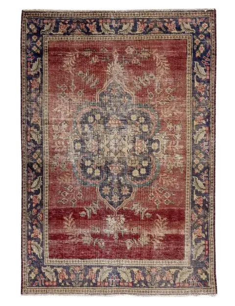 Rood Perzië Perzisch Vintage Tapijt  136 x 109 cm