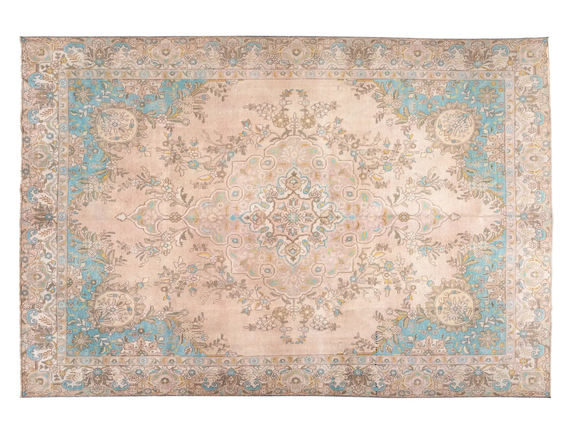 Beige  Persia Persian Vintage Carpet  374 x 274 cm - Unique Handmade Carpet