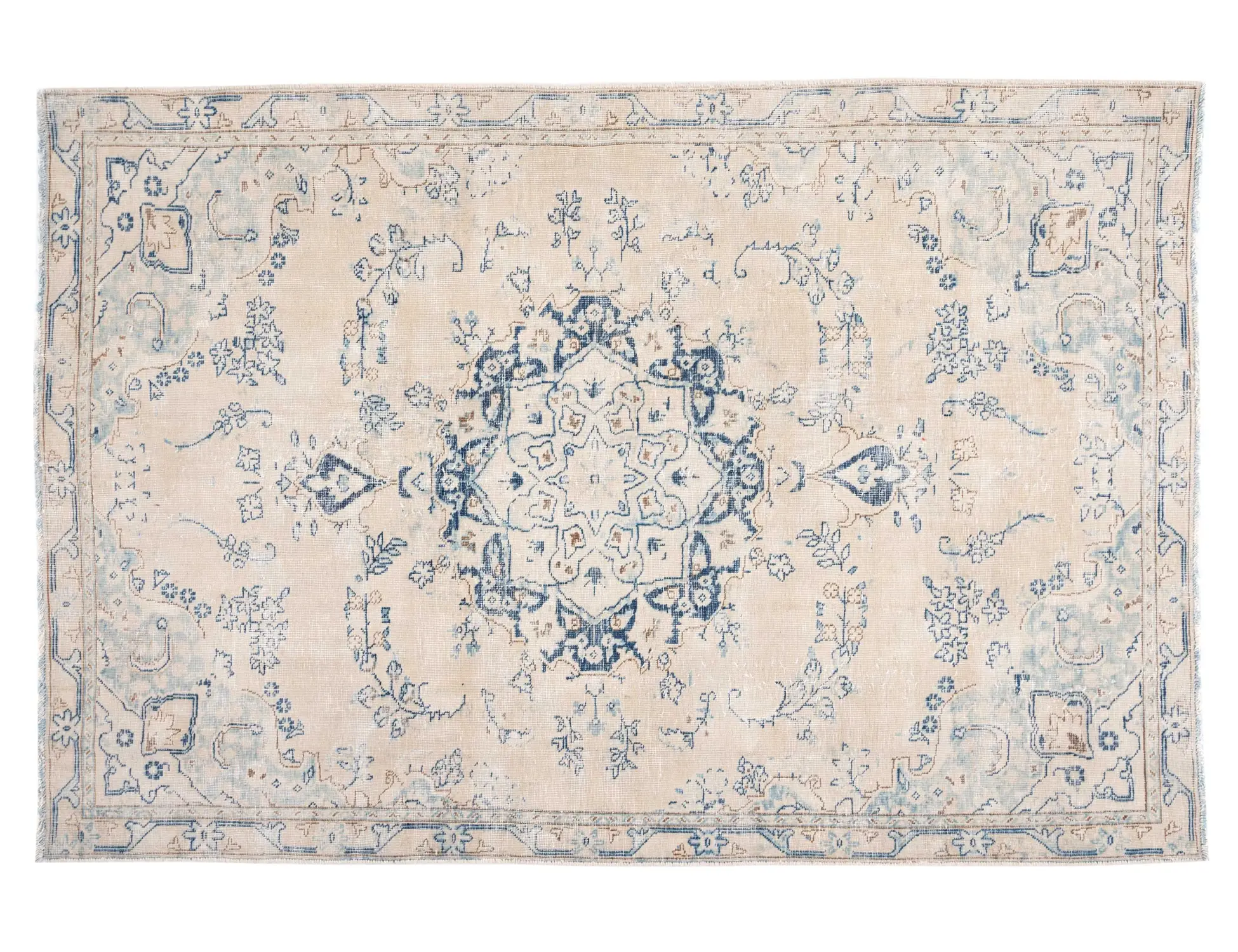 Beige Persan Tapis Persan vintage  235 x 148 cm - Tapis fait main unique