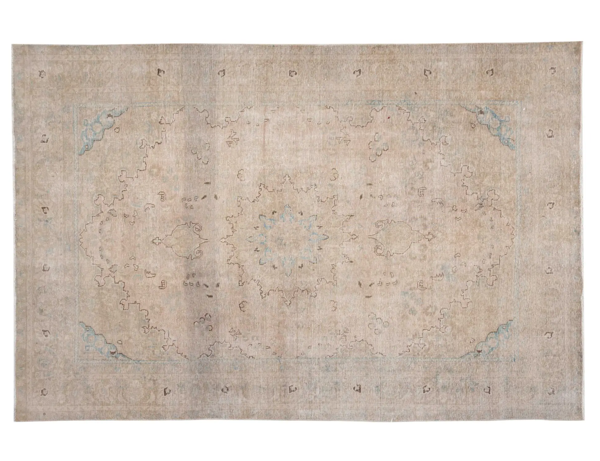 Beige persia Persisk vintage teppe  286 x 186 cm - Unikt håndlaget teppe