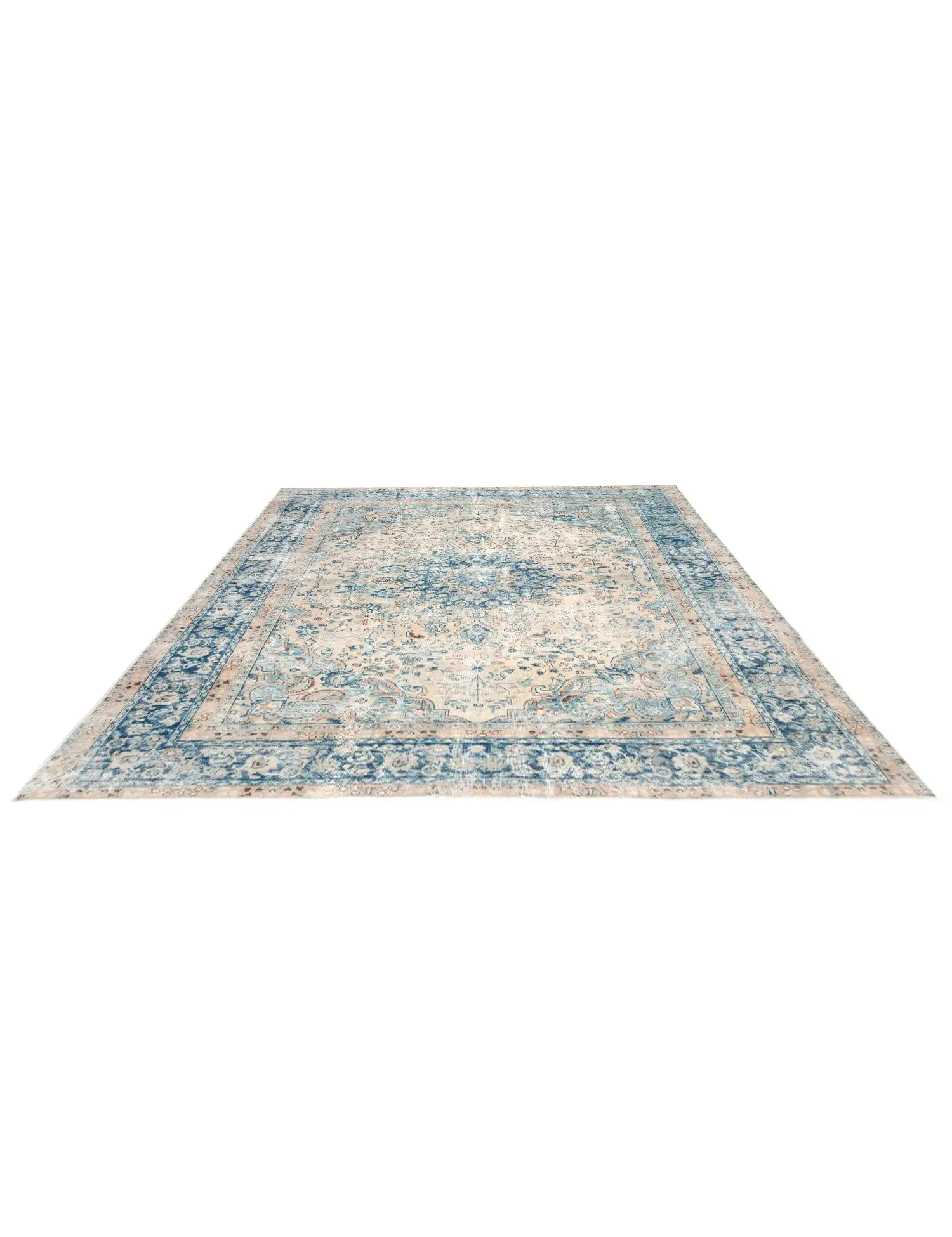 Blauw Perzië Perzisch Vintage Tapijt  332 x 235 cm - Uniek handgemaakt tapijt