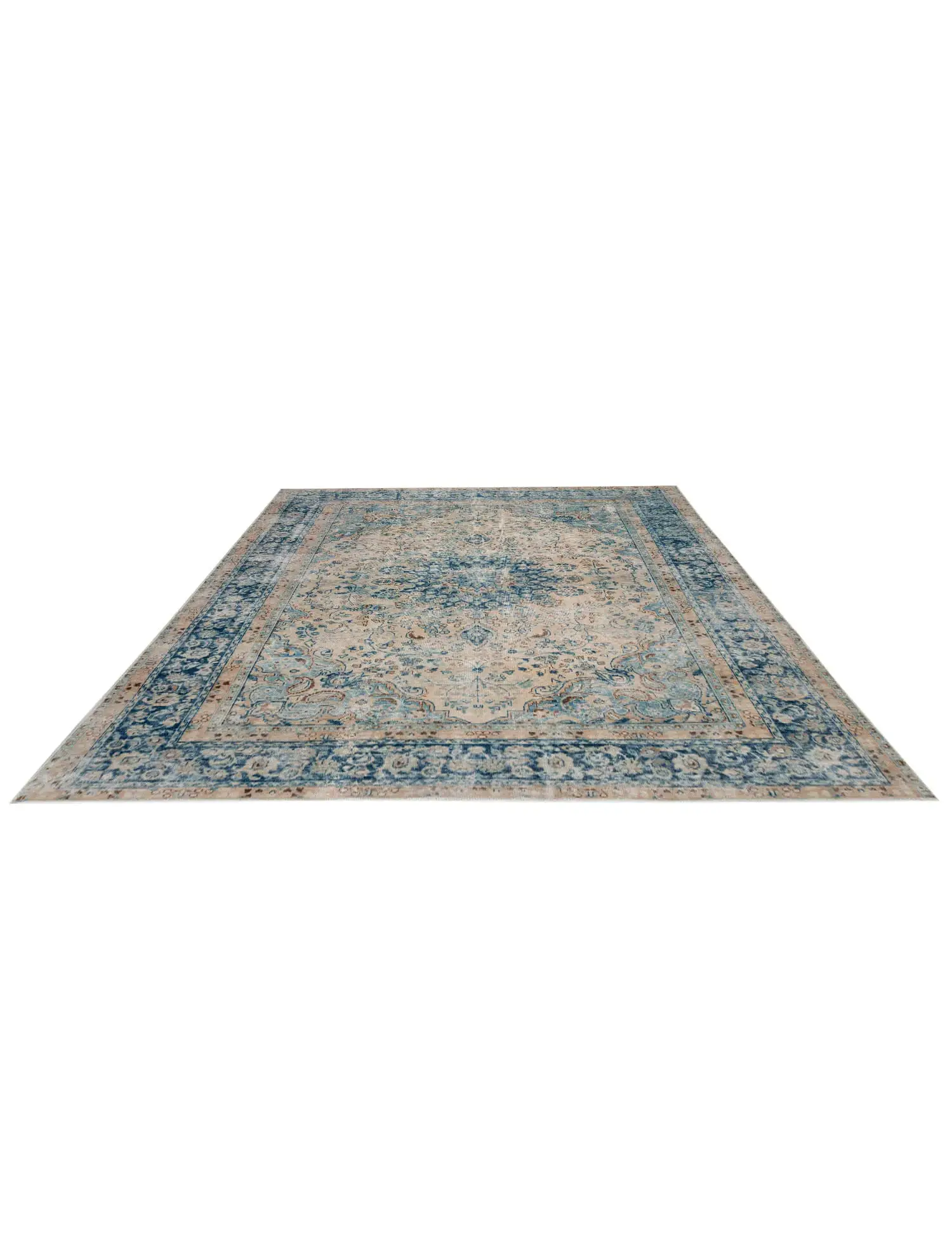 Blauw Perzië Perzisch Vintage Tapijt  332 x 235 cm - Uniek handgemaakt tapijt
