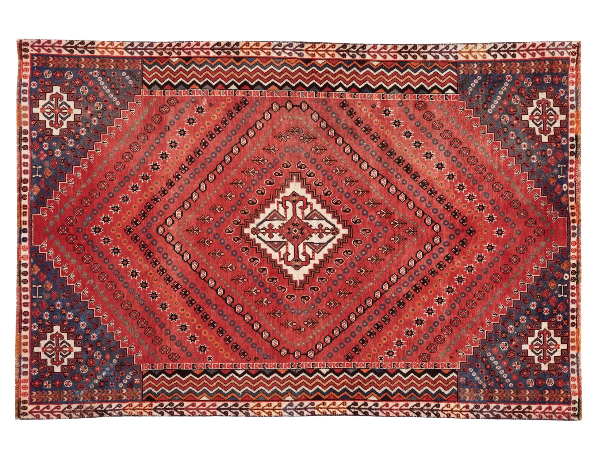 Röda Persien Shiraz  254 x 157 cm - Unik handgjord matta