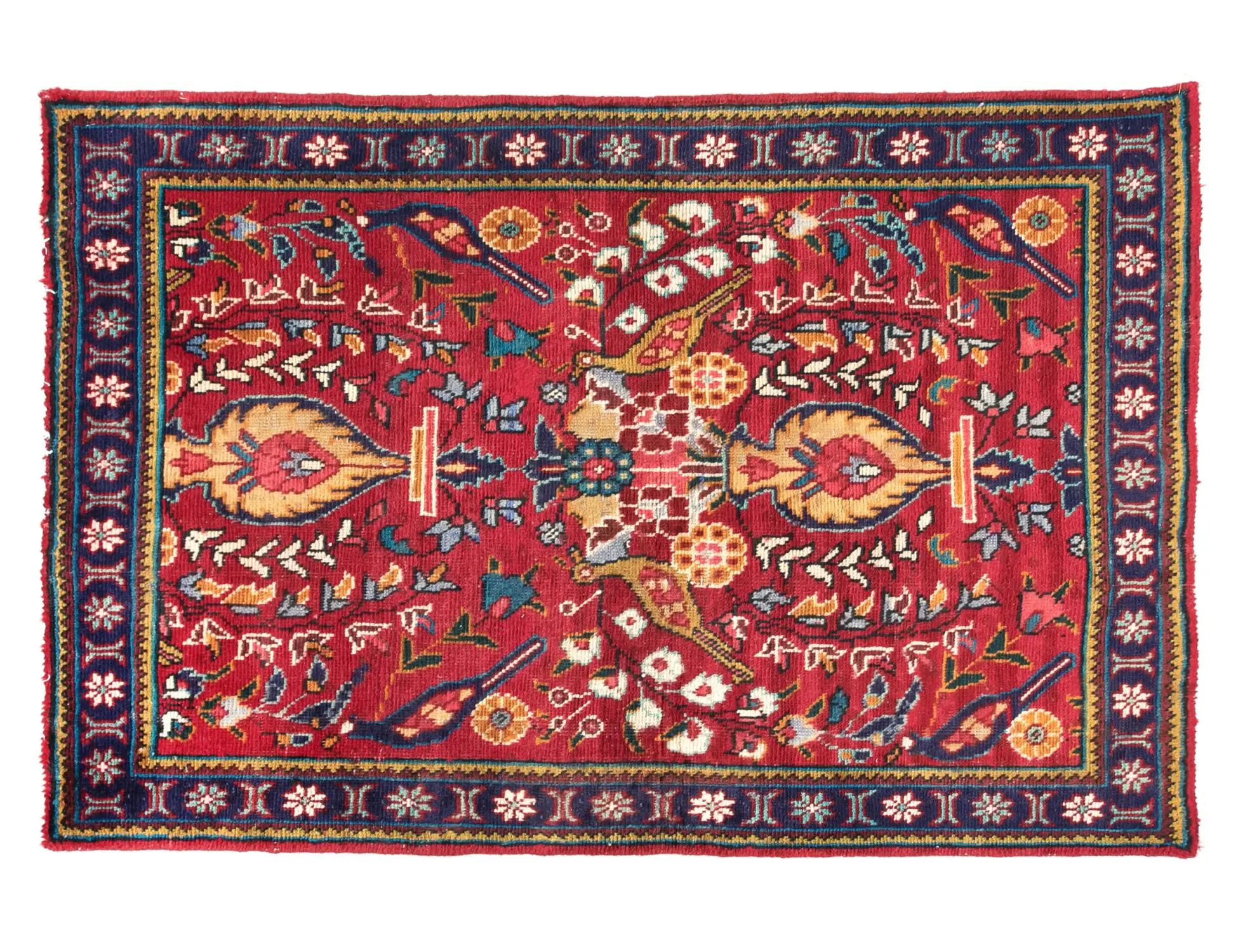 Rood Perzië Tabriz  138 x 93 cm - Uniek handgemaakt tapijt